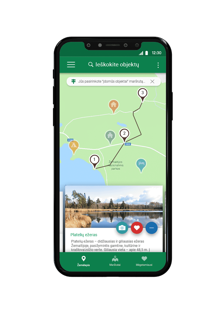 Mobile app ‘Žemaitijos national park’