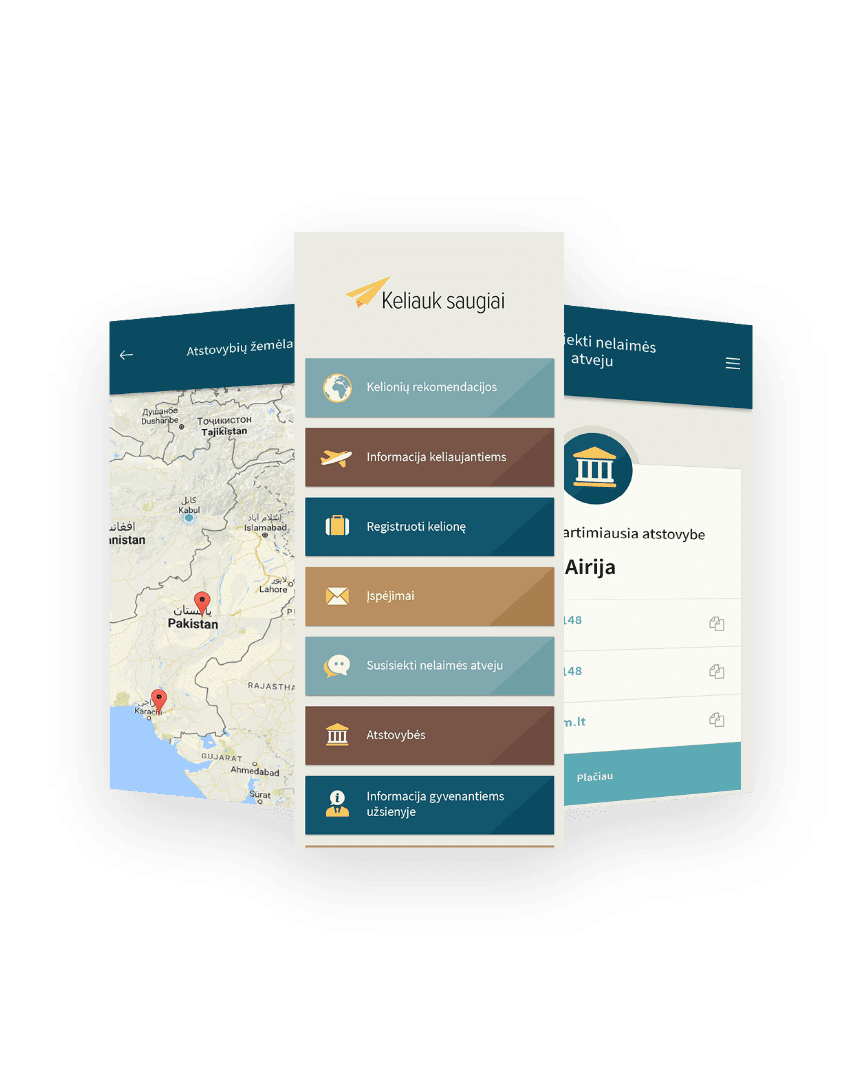 Mobile app for travelling Lithuanian citizens ‘Travel Safely’