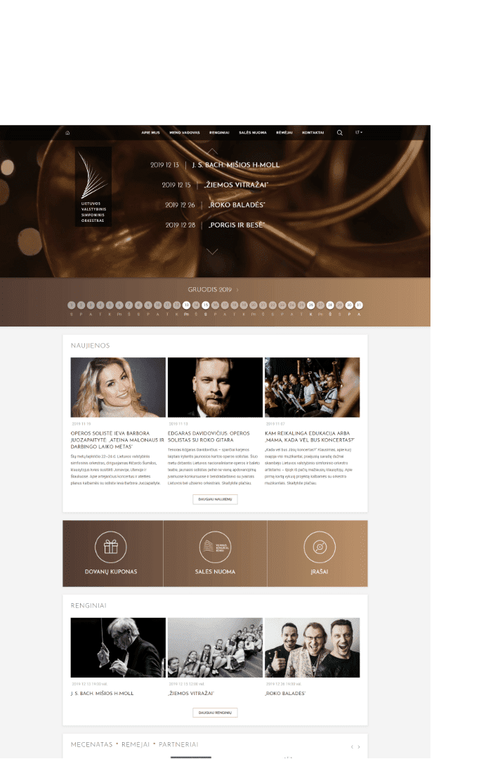 Website of the Lithuanian state symphony orchestra