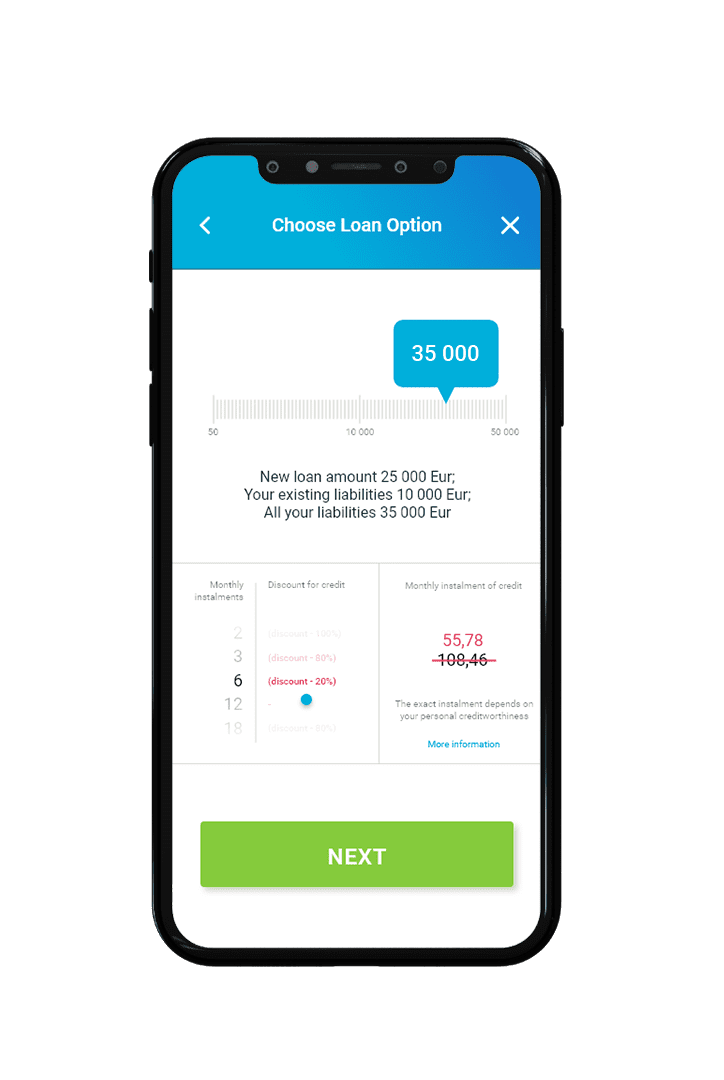 Mobile app for ‘Momemnt credit’ customer