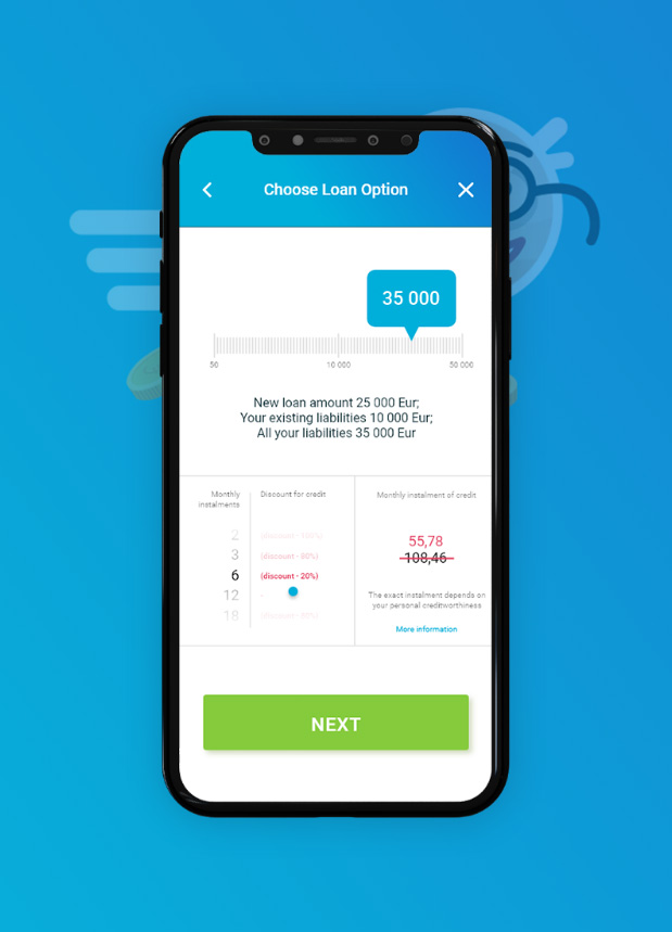 Mobile app for ‘Momemnt credit’ customer