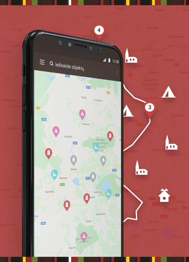 Mobile app with augment reality content solutions ‘Žemaitijos kelias’