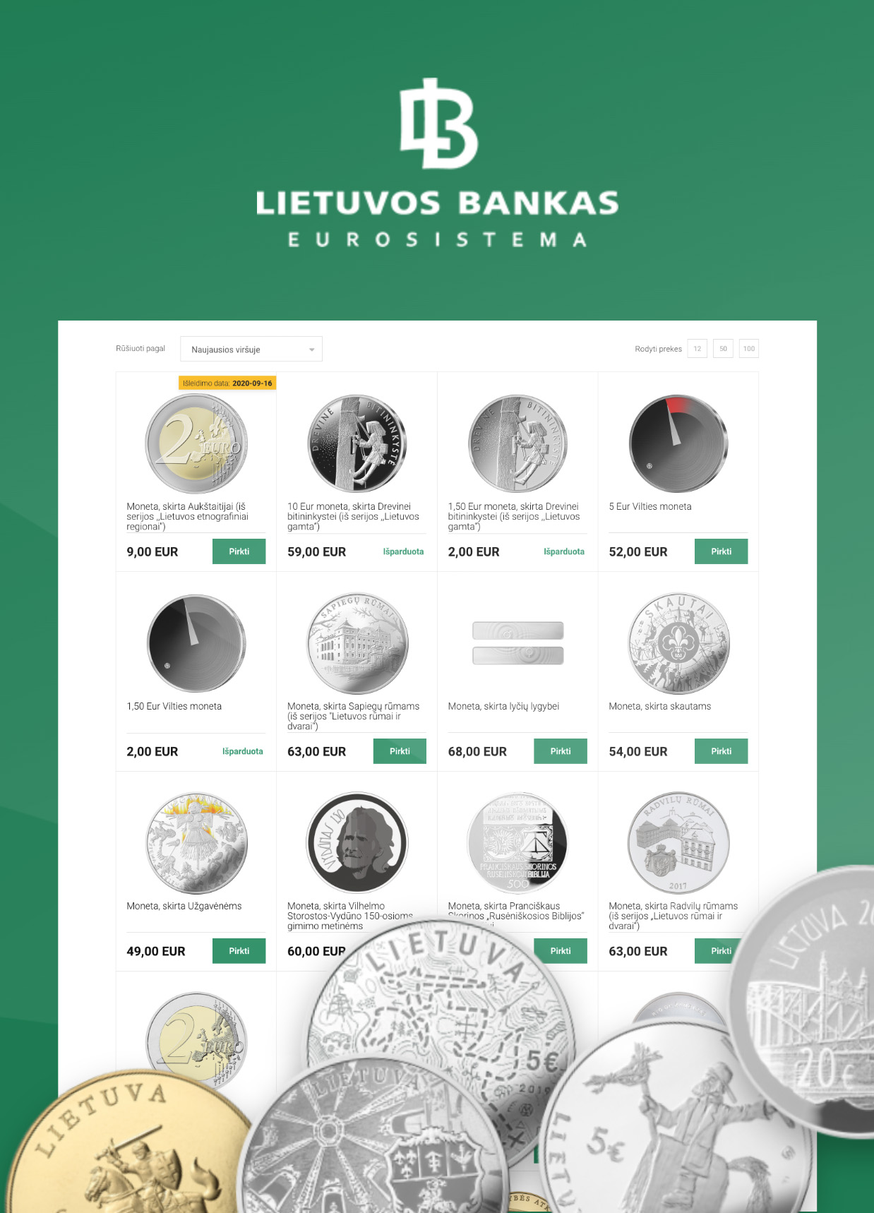 monetų bazės registracijos procesas)