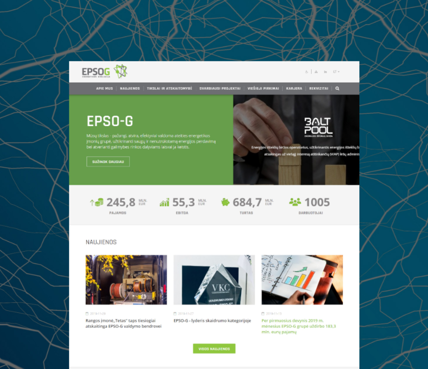 EPSO-G įmonių grupės interneto svetainė